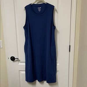 Wool& XXL-Long Sierra Women's Blue Sleeveless Dress